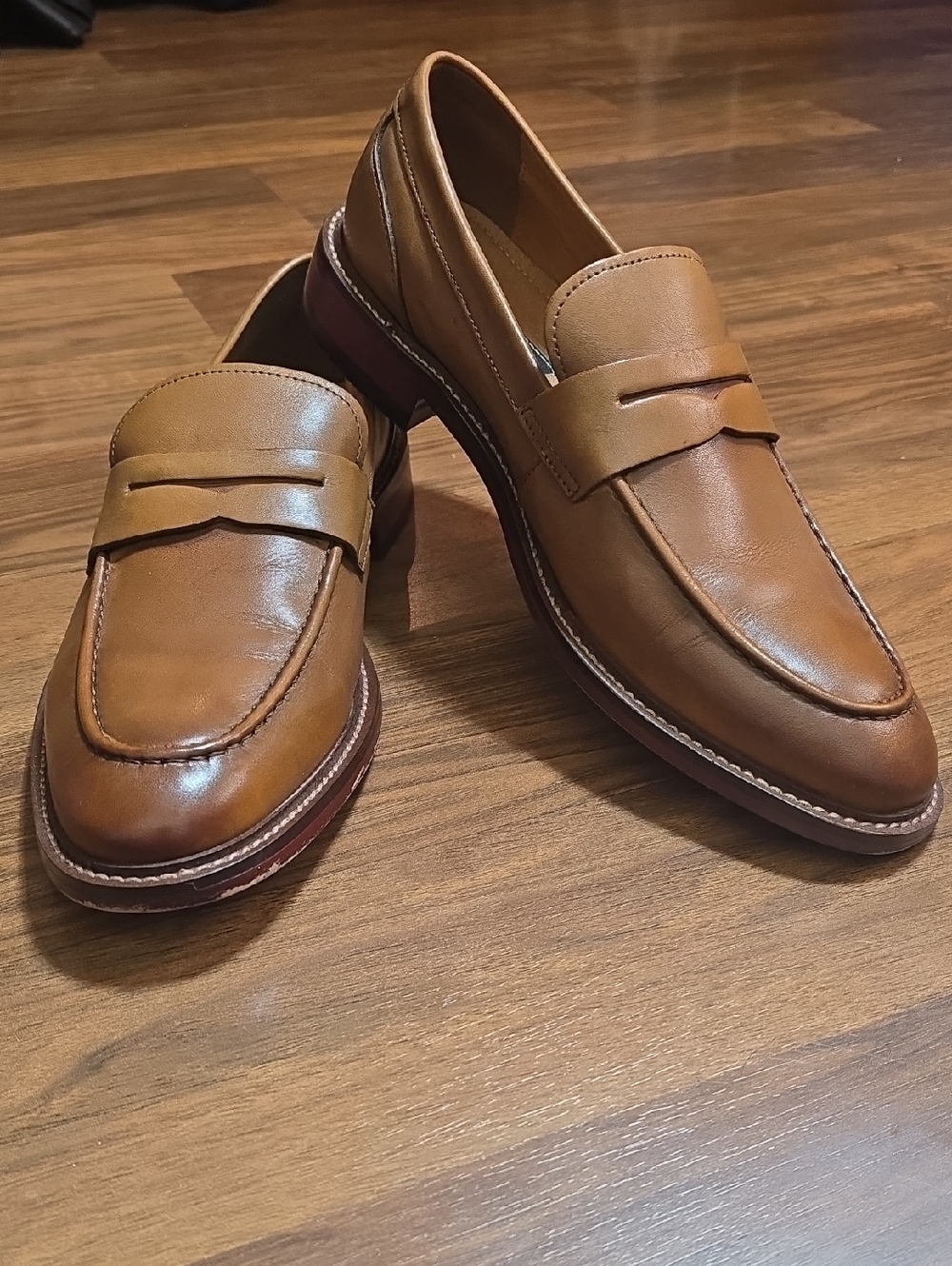 Winthrop Tan Leather Penny Loafers